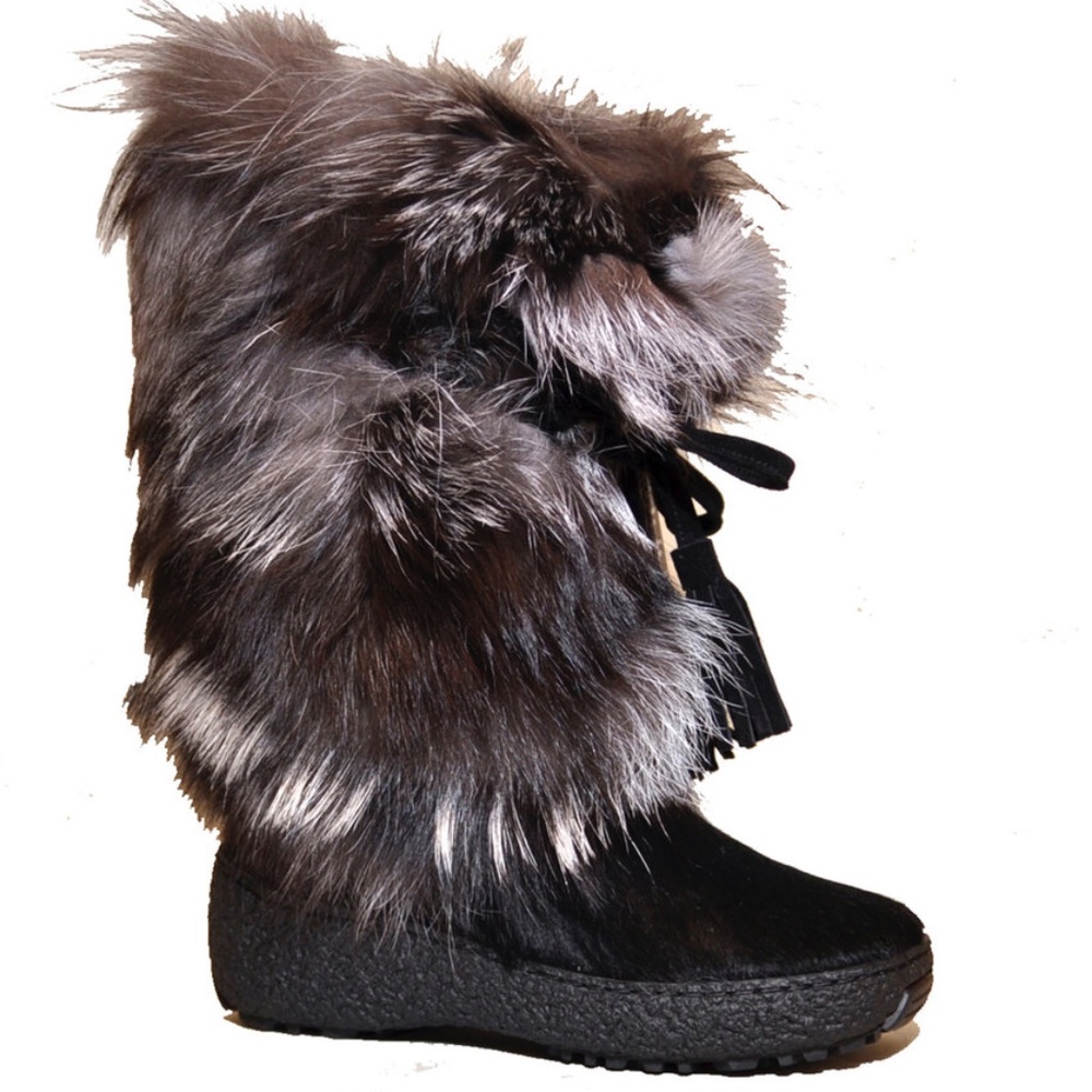 Oscar Sport Fox Fur Winter Made in Italy Snow Boot, Apres Ski, size 39